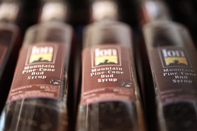Ion Pine Cone Bud Syrup bottles