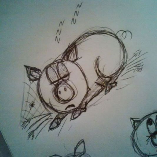 Judi Castille pig drawing