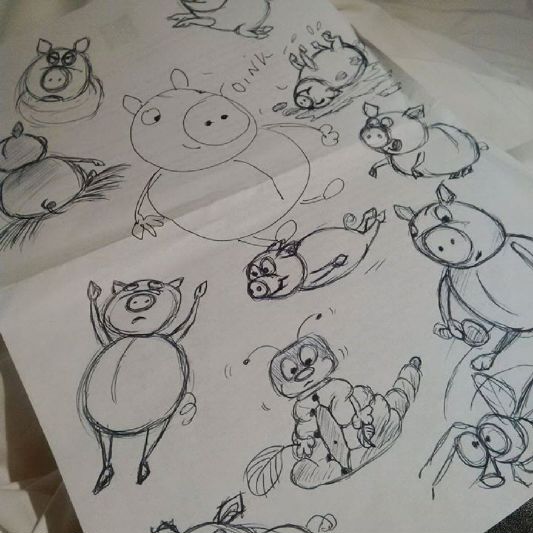 Judi castille doodles and sketches of pigs