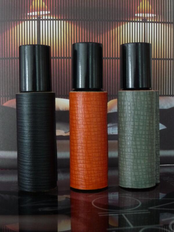 O-Dose fragrance oils in leather