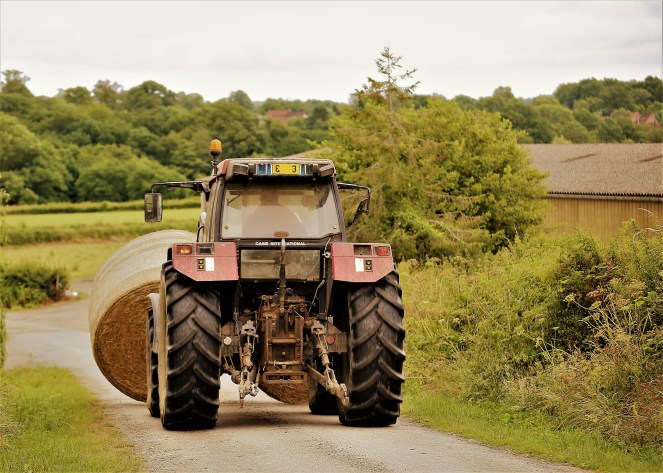 Judi Castille Tractor with hay bales